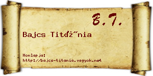 Bajcs Titánia névjegykártya